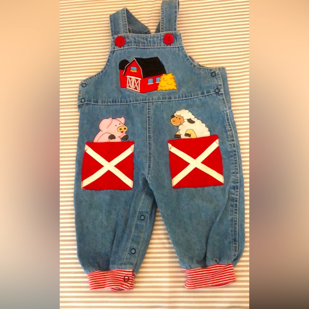 Adorable, farm themed overalls by city kids size 18 months